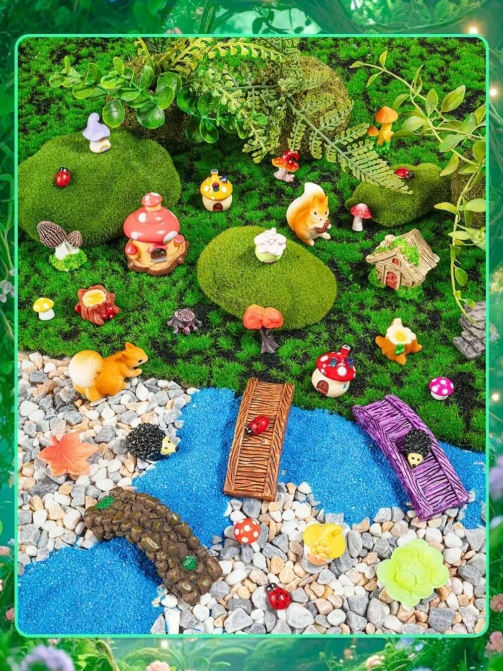 52 Pcs Mini Fairy Garden Accessories Set - Outdoor Decor, Fairies & Garden Kit
